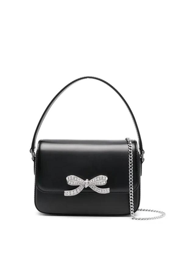 Women's Baguette Micro Leather Shoulder Bag In Black Product Image