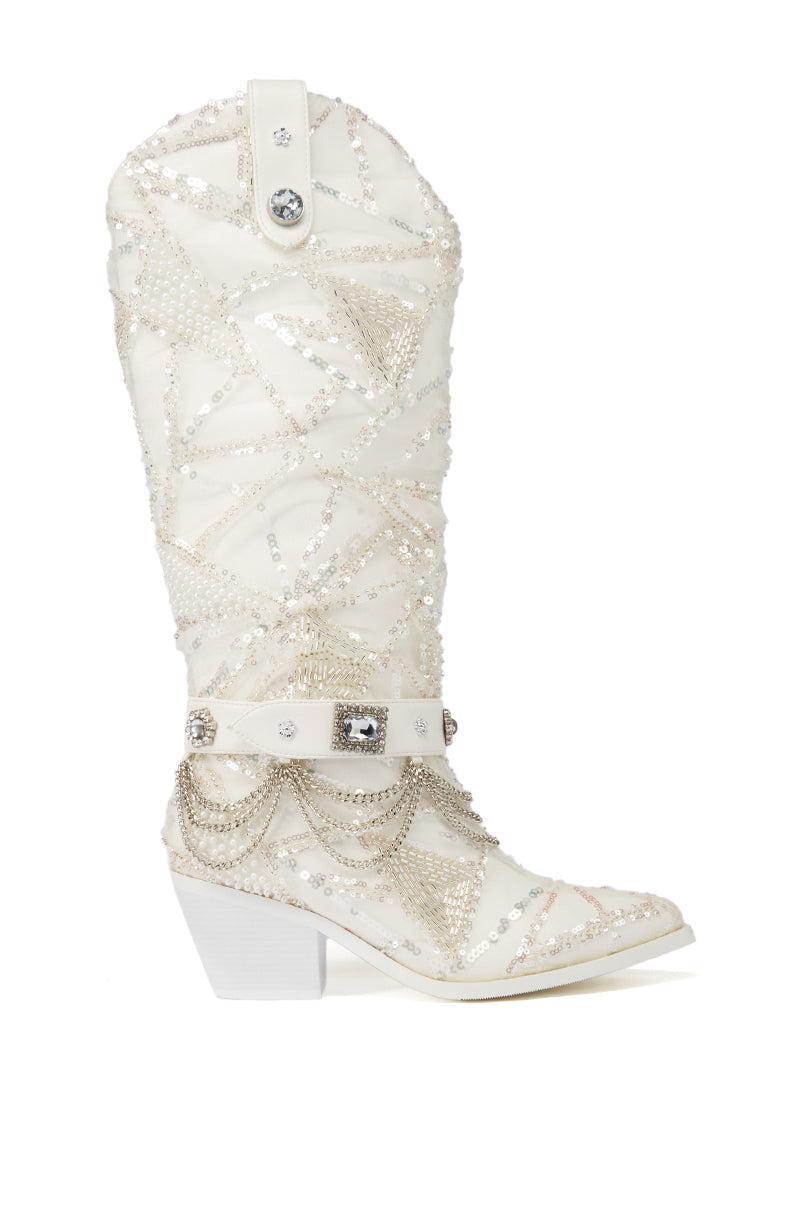 AZALEA WANG SHIRAZA EMBELLISHED WESTERN BOOT Product Image