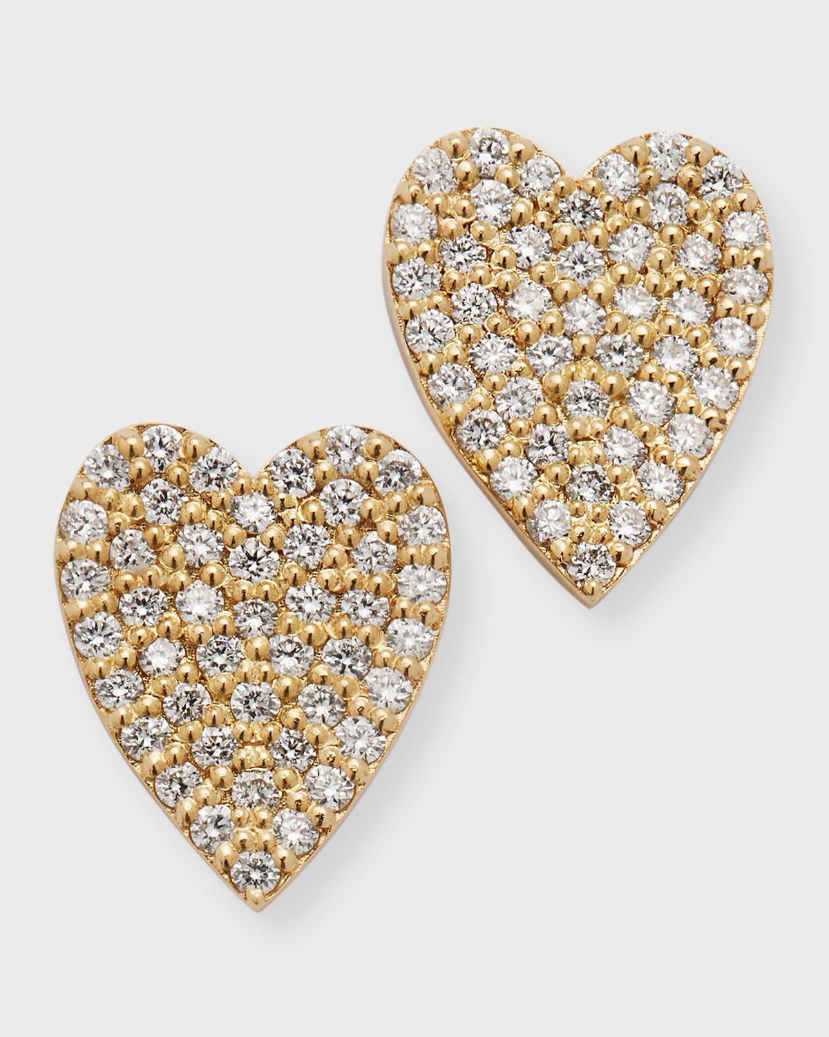 Flawless Small Diamond Heart Stud Earrings Product Image