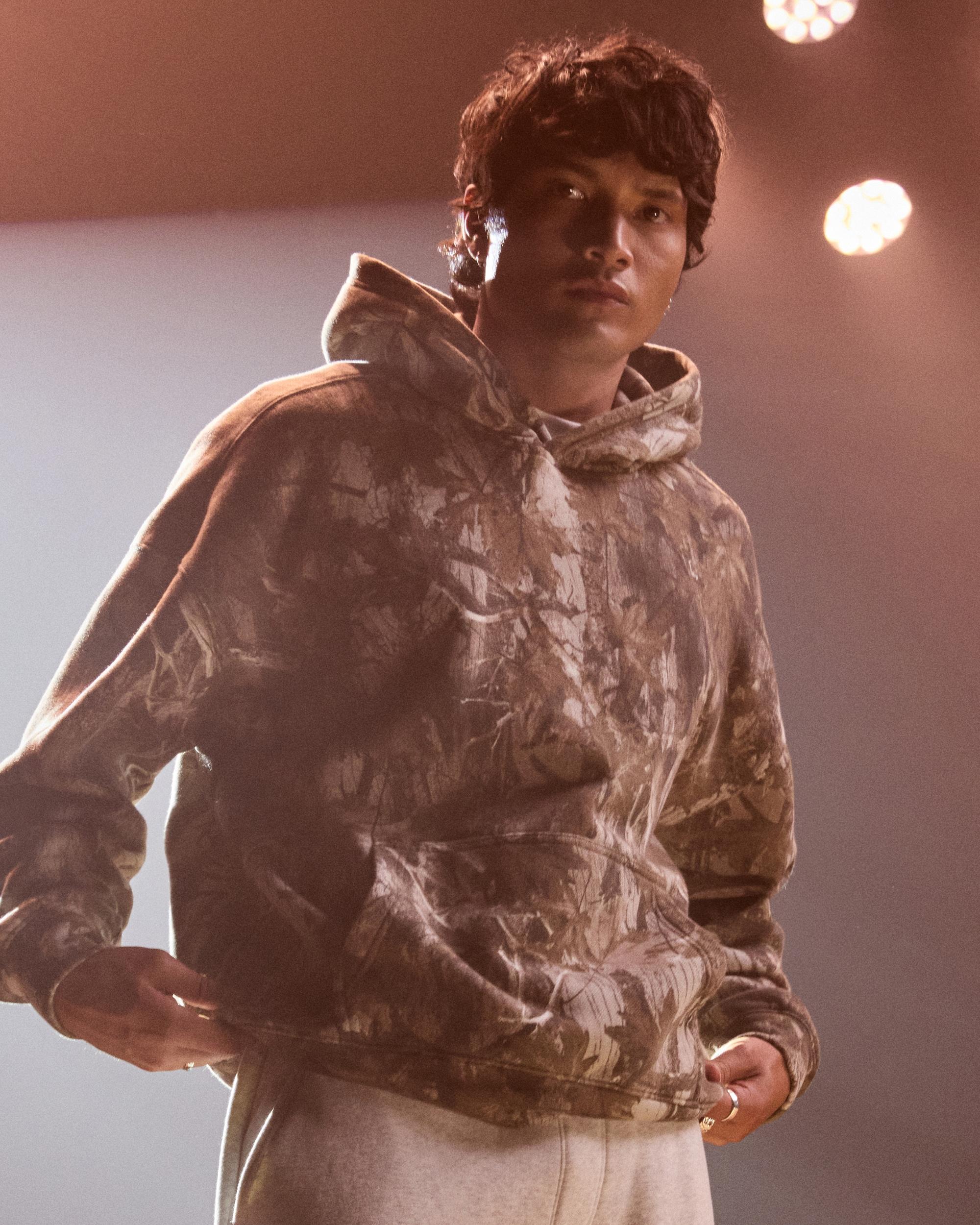 Hollister Feel Good Fleece Boxy Camo Hoodie Product Image