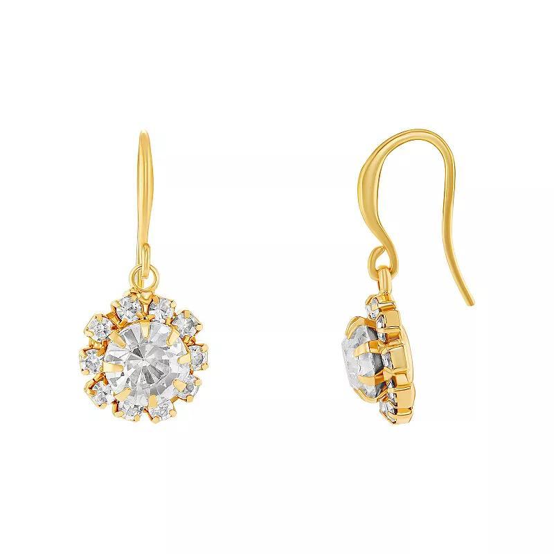 Emberly Gold Tone Crystal Cluster Drop Earrings, Womens, Yellow Gold Tone Product Image