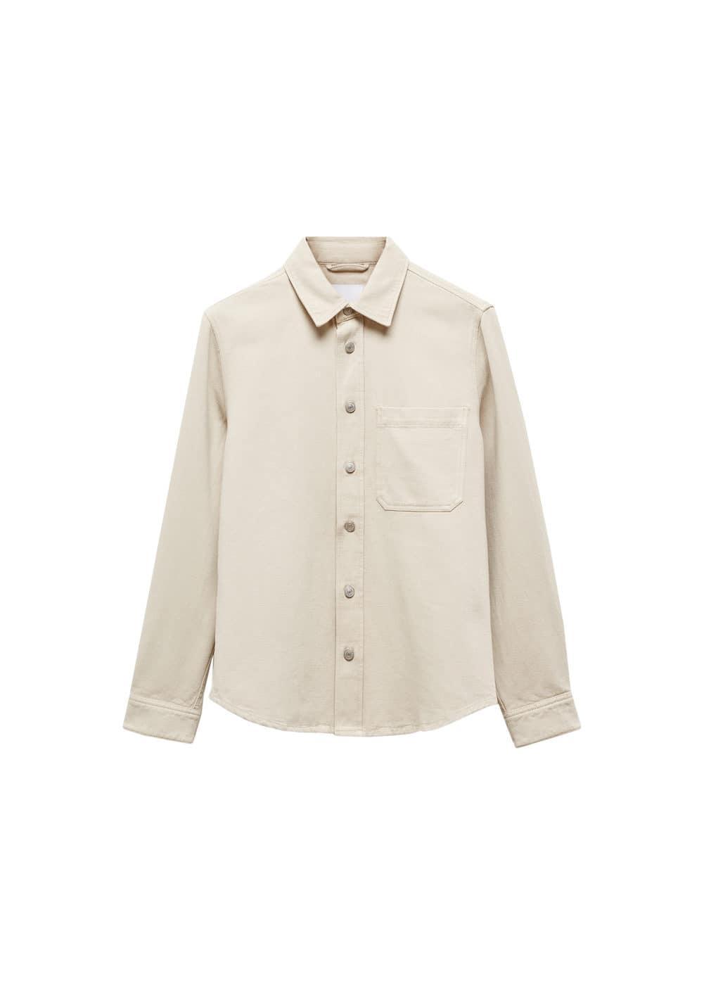 MANGO MAN - Regular-fit overshirt with pocket beigeMen Product Image