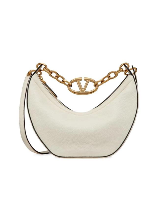 VALENTINO GARAVANI Neutral Vlogo Moon Small Shoulder Bag In Ivory Product Image