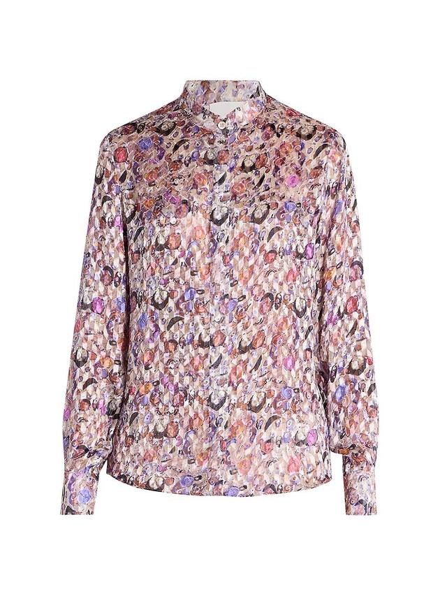 Womens Ilda Printed Silk-Blend Blouse Product Image