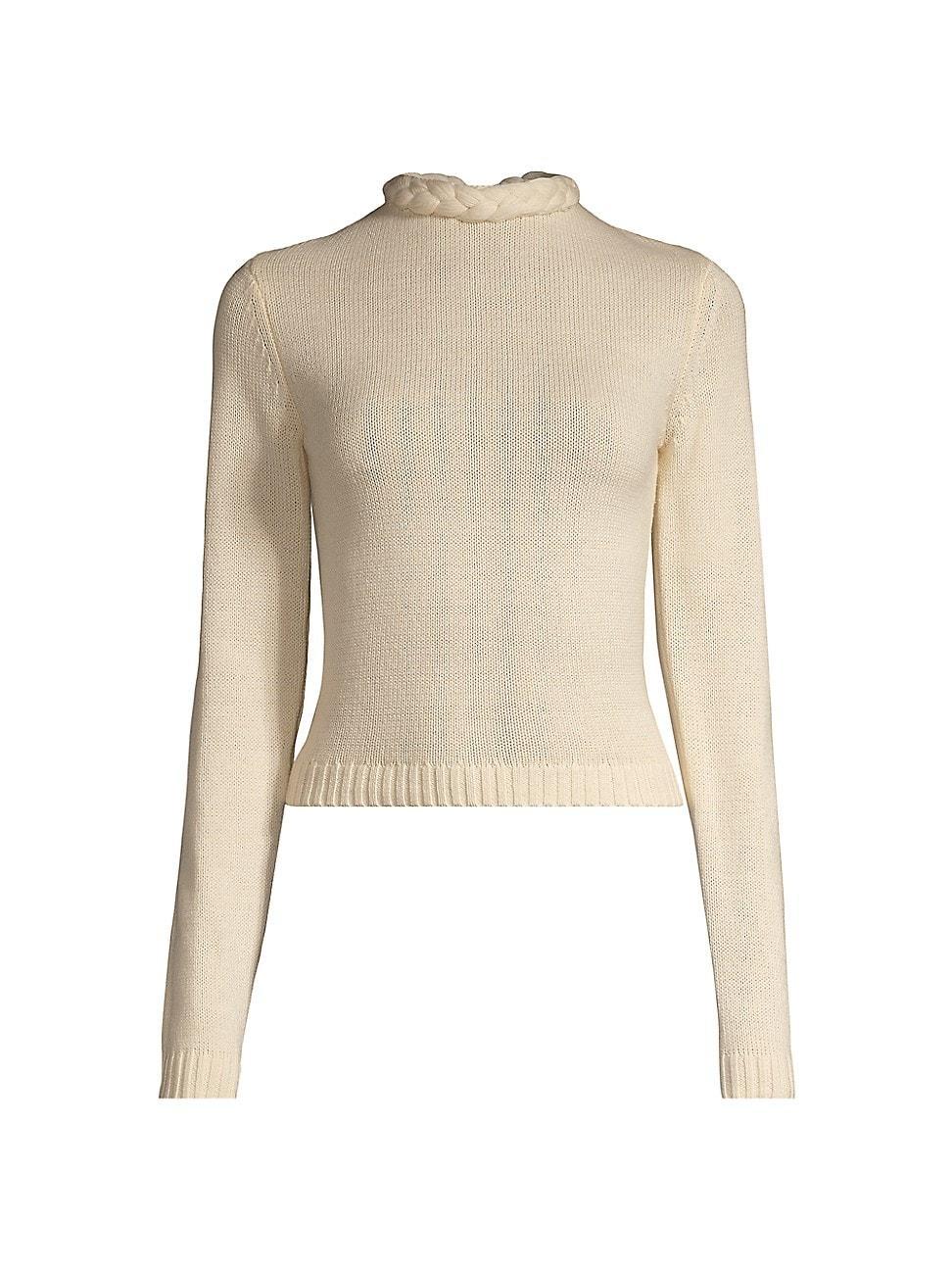 Womens Bold Braid Open Back Sweater Product Image