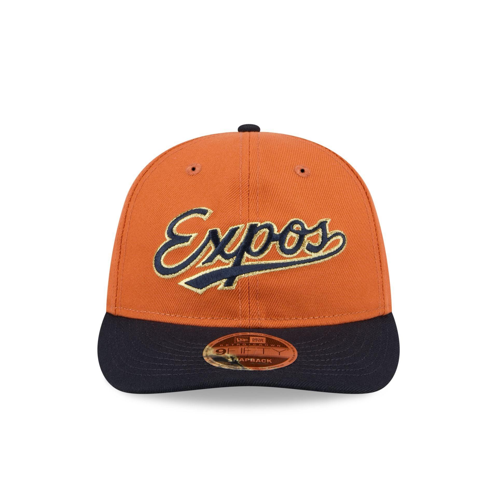 Montreal Expos Gold Wood Retro Crown 9FIFTY Snapback Hat Male Product Image