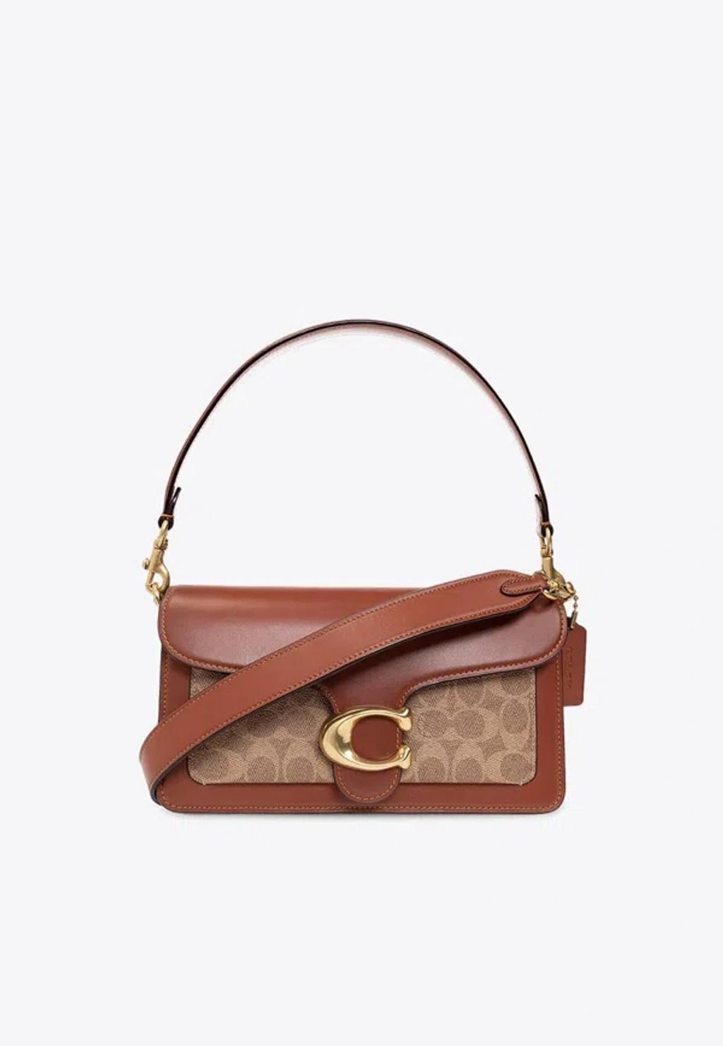 COACH Tabby 26 Monogram Jacquard Shoulder Bag In Tan Product Image