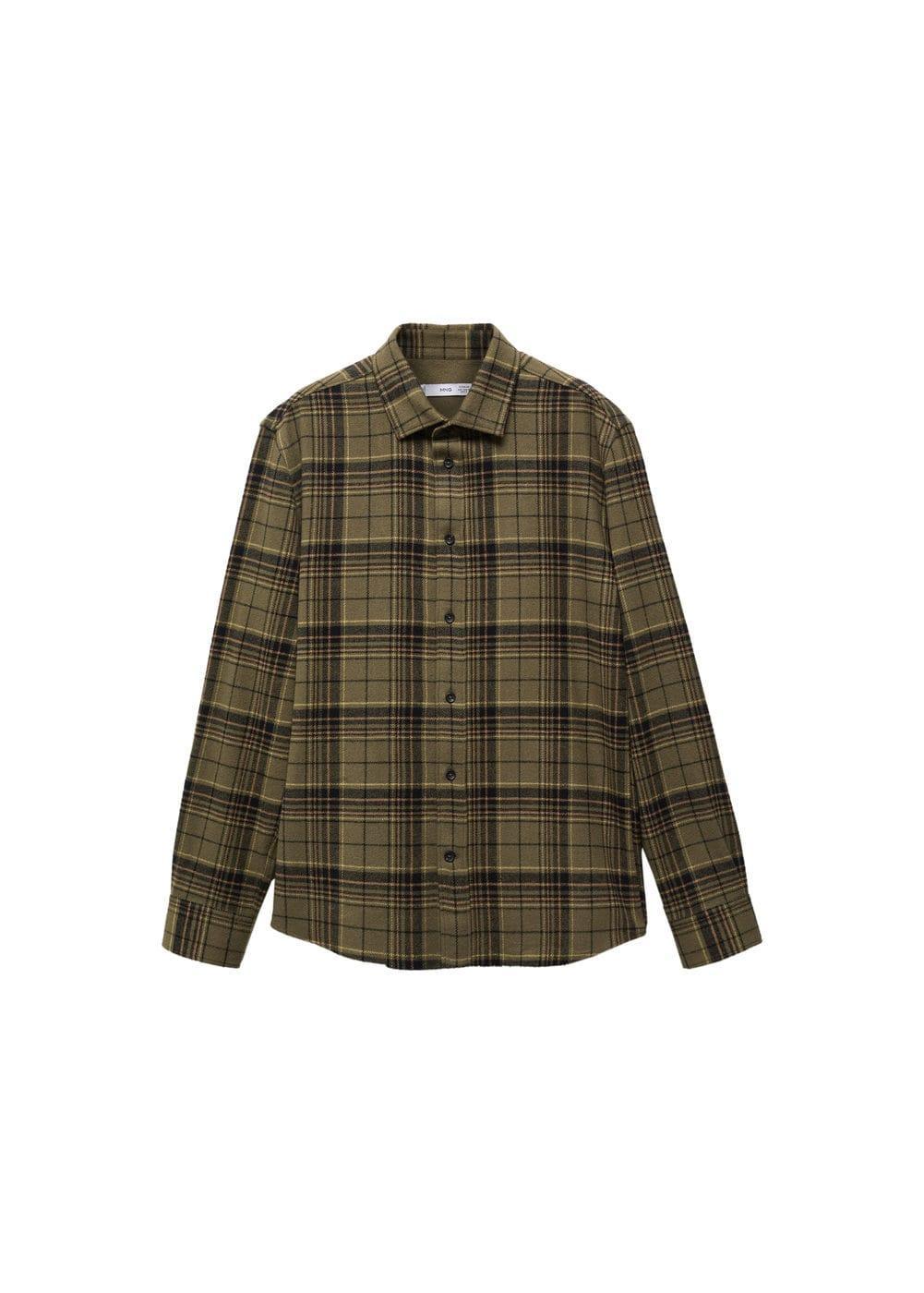 MANGO MAN - Regular fit checked flannel shirt khakiMen Product Image