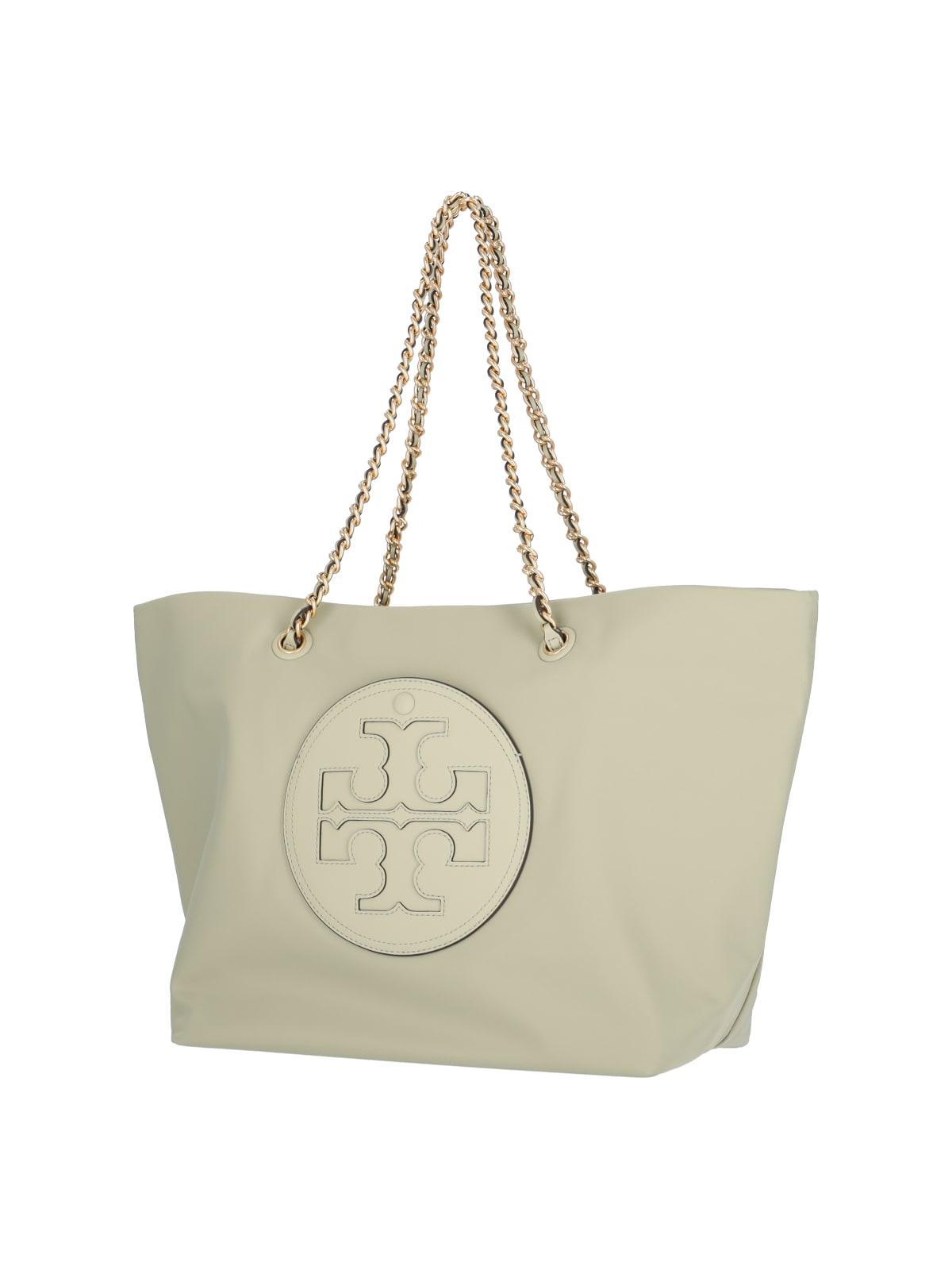 Ella Chain Logo Patch Tote Bag In Green Product Image