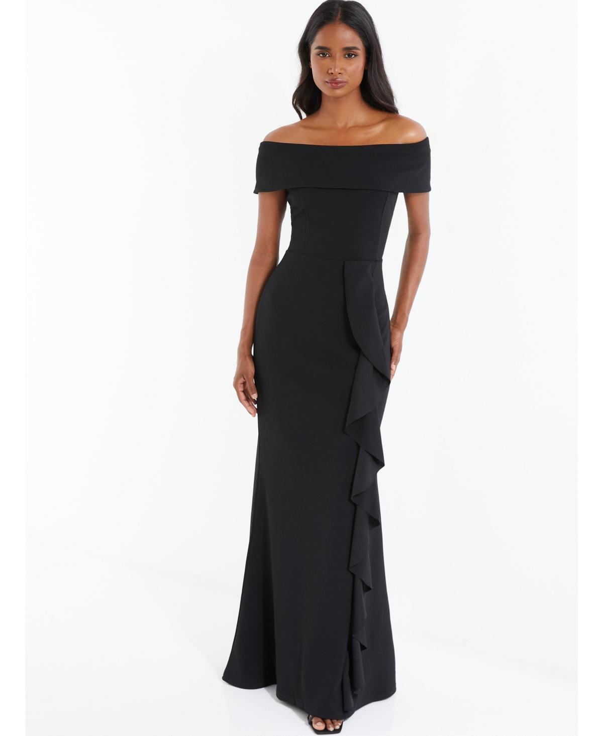 Quiz Womens Off The Shoulder Maxi Dress Product Image