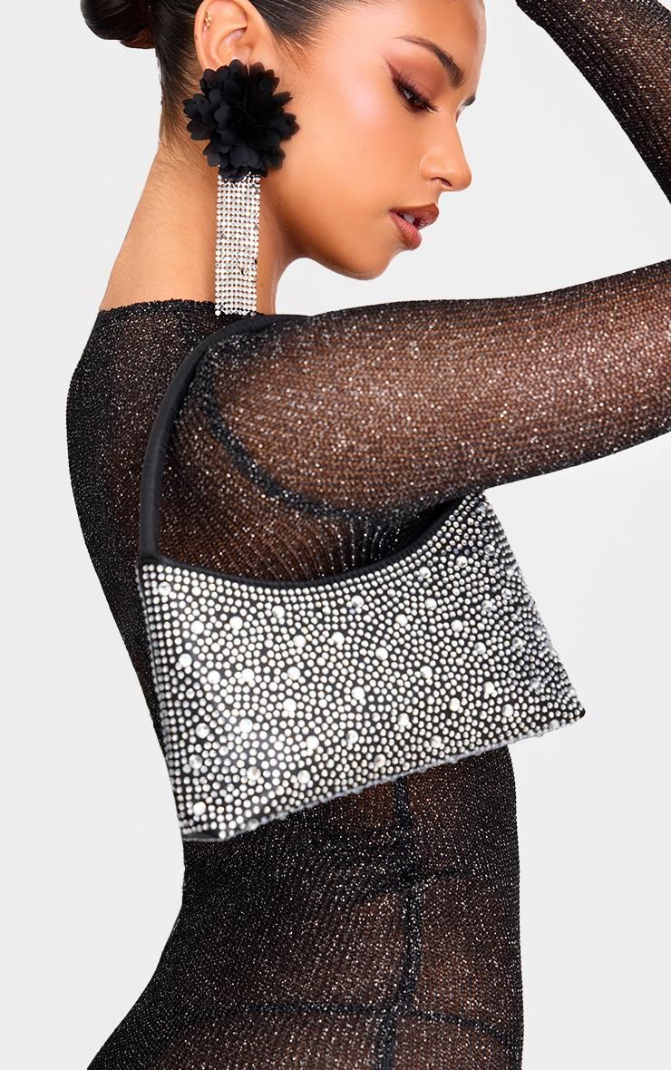  Black Stud Diamante Shoulder Bag Product Image