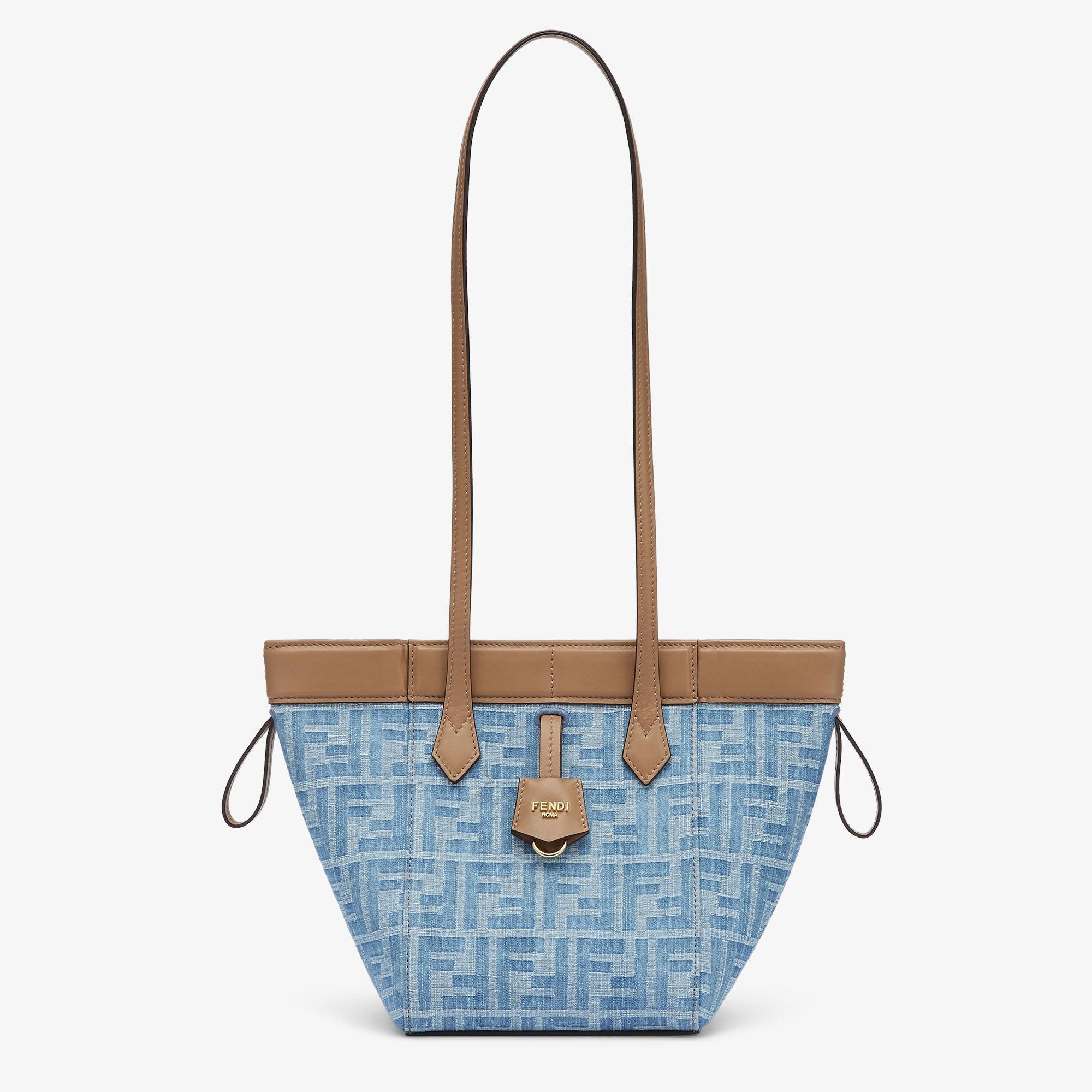 Fendi Origami MiniLight blue FF denim fabric mini bag that can be transformed Product Image