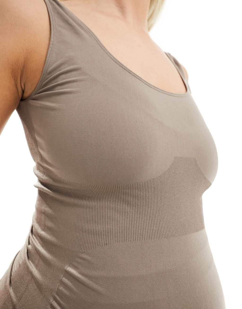 Mamalicious Maternity seamless tank top in taupe - part of a set Product Image