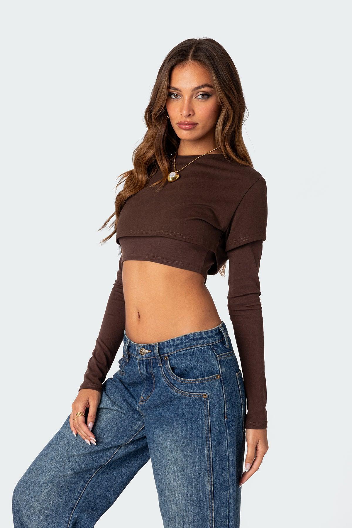 Vick Layered Cropped T-Shirt Product Image