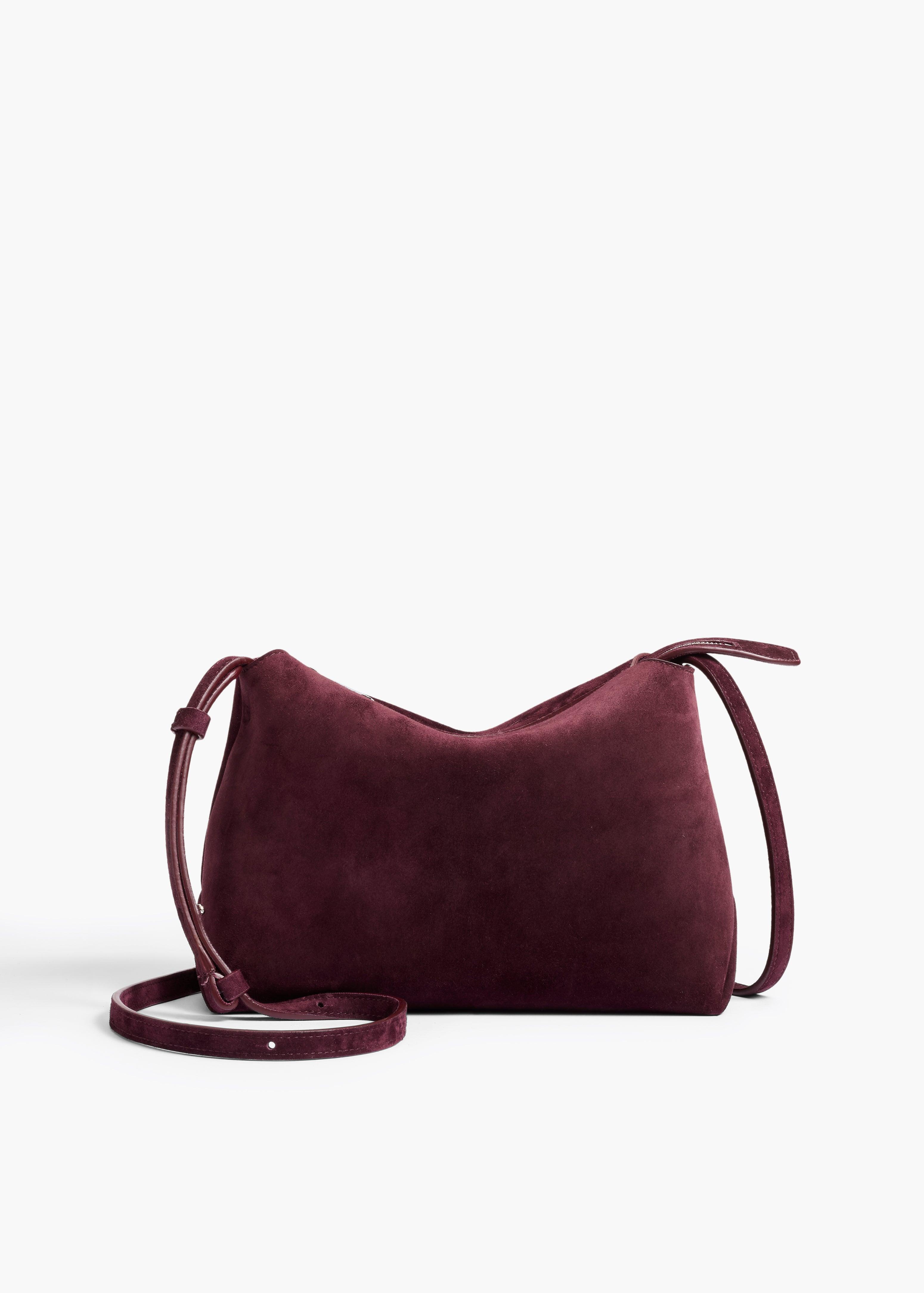 Lina Crossbody Bag in Rouge Noir Suede Product Image