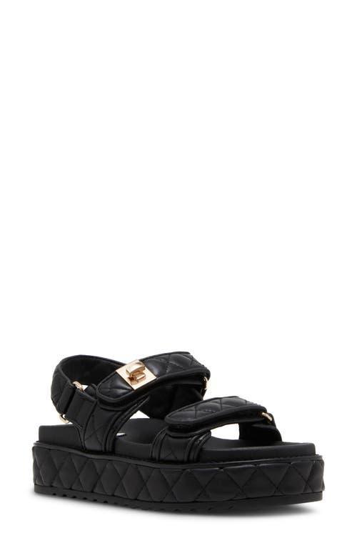 Steve Madden Bigmona Raffia Buckle Detail Platform Sandals Product Image