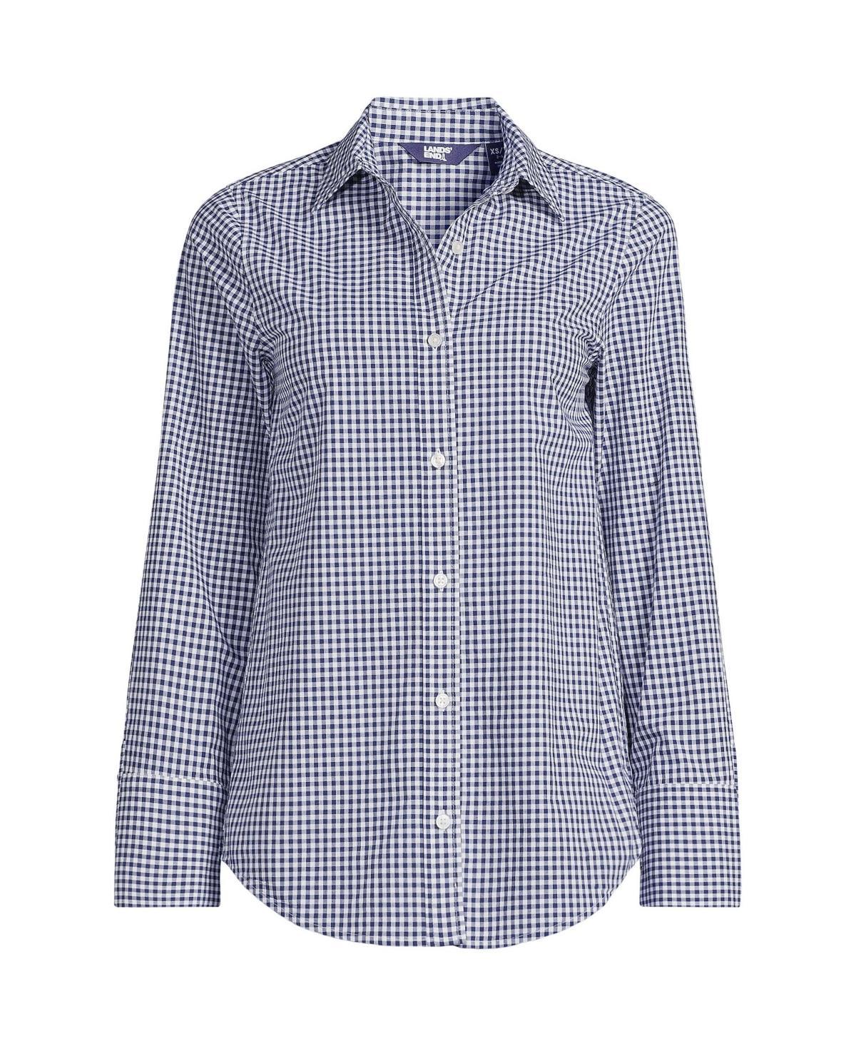 Womens Lands End Poplin Tie Sleeve Shirt product image