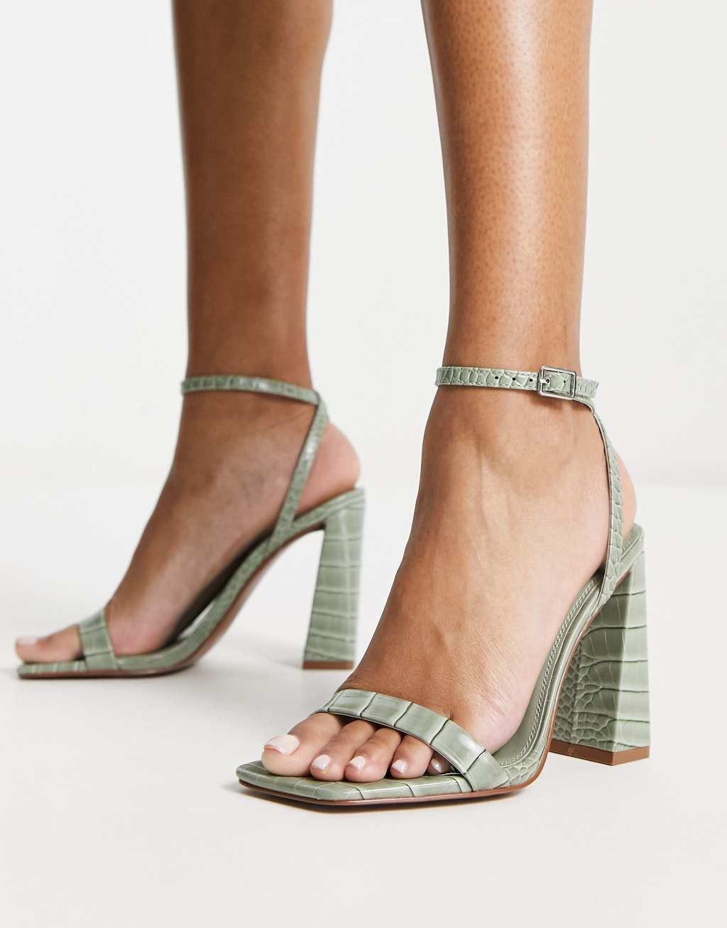 ASOS DESIGN Nora barely there block heeled sandals Product Image