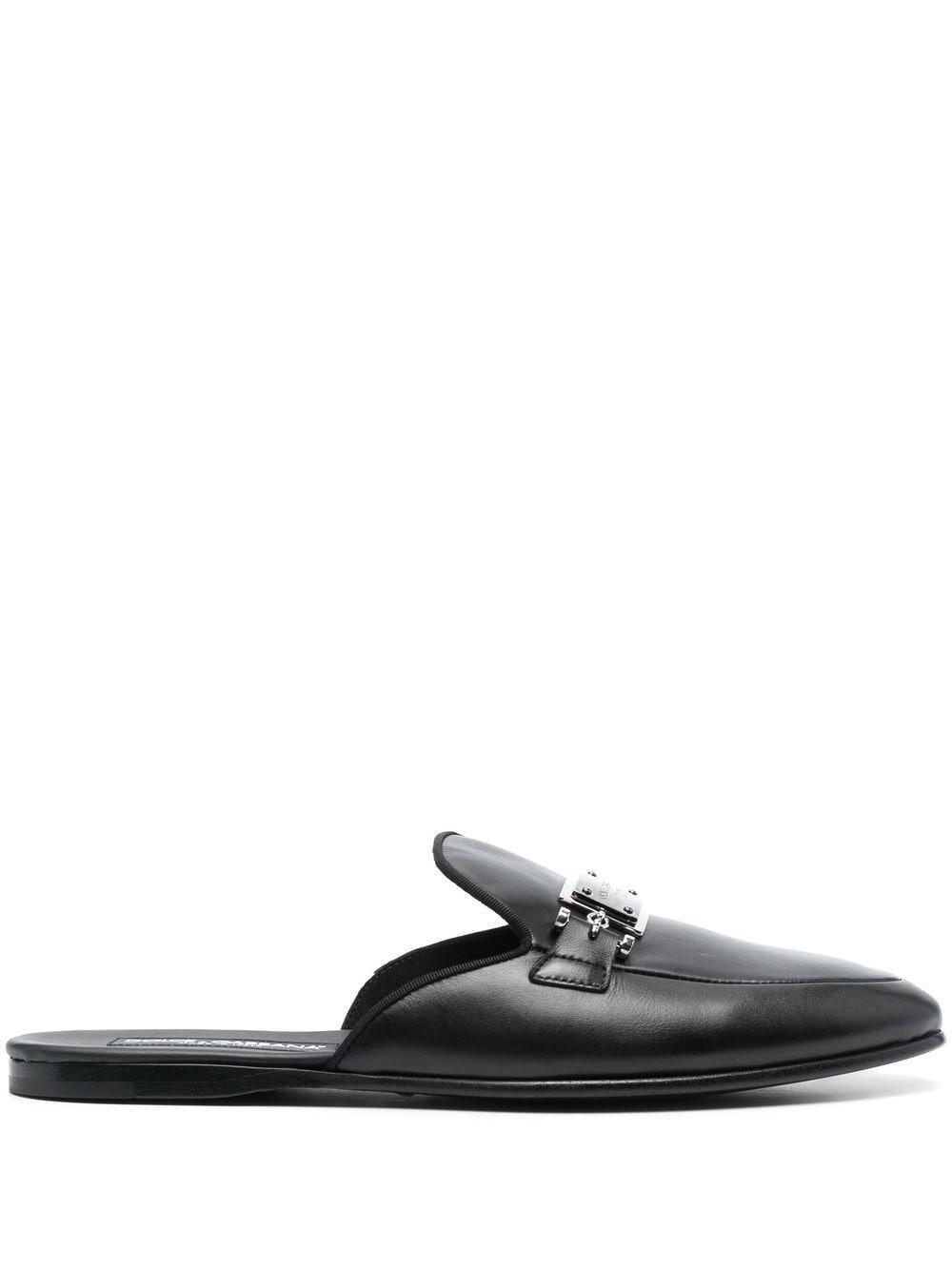 Logo-plaque Loafers In Black Product Image