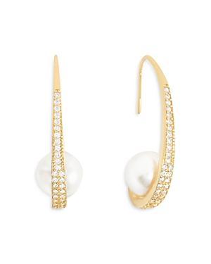 Womens Michelle 14K-Gold-Plated, 10MM Cultured Freshwater Pearl & Cubic Zirconia Earrings Product Image