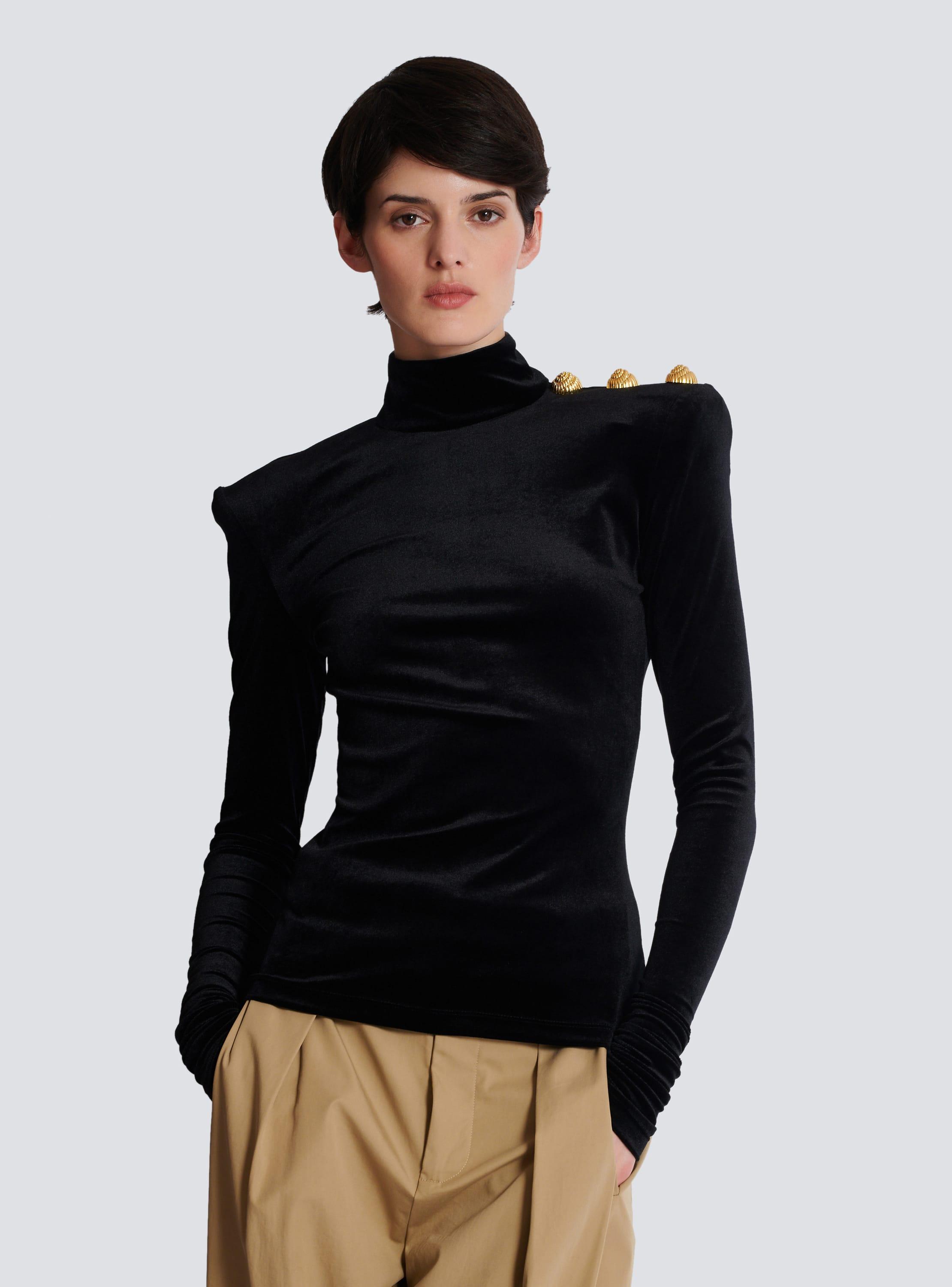 Long-sleeved velvet top Product Image