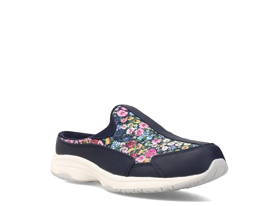 Easy Spirit Traveltime Womens Fashion Mules Blue Team Floral Product Image