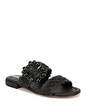 Sam Edelman Elisa Slide Sandal Dark Natural Raffia 8.0 Product Image