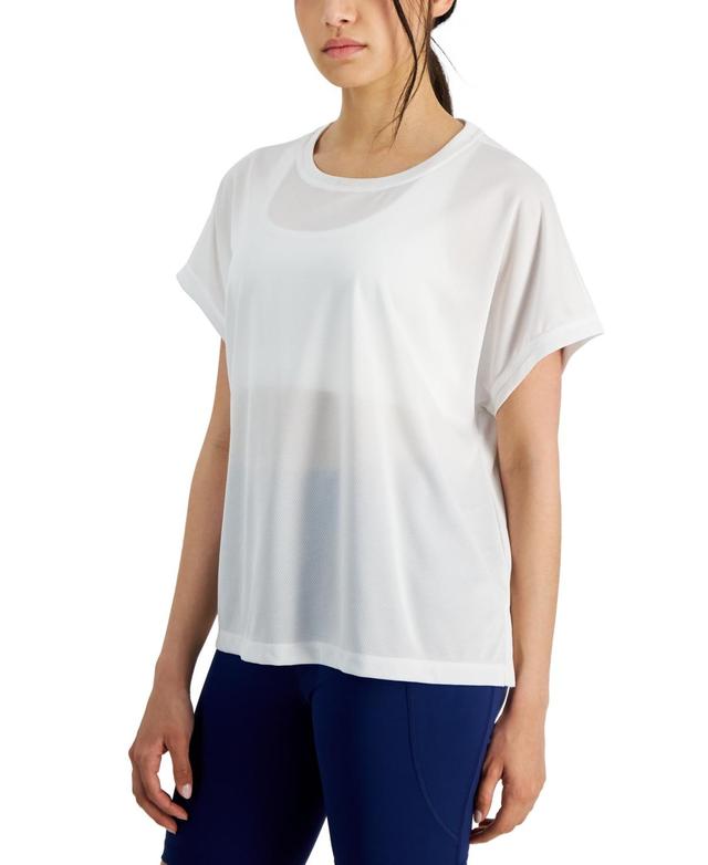 Id Ideology Womens Birdseye-Mesh Dolman-Sleeve Top, Created for Macys Product Image