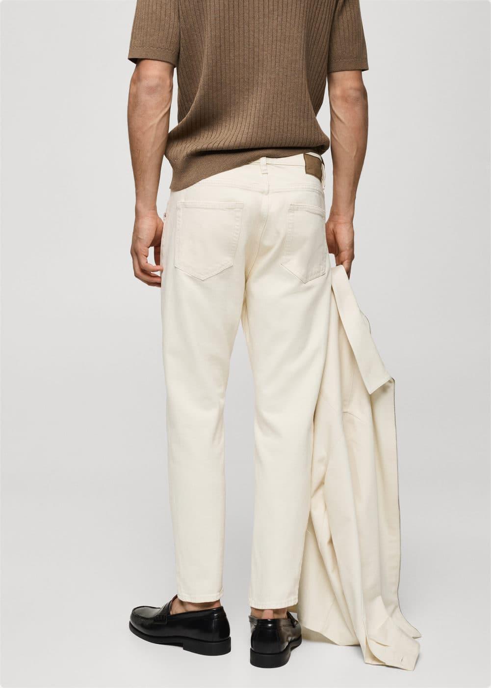 MANGO MAN - Ben tapered cropped jeans ecruMen Product Image