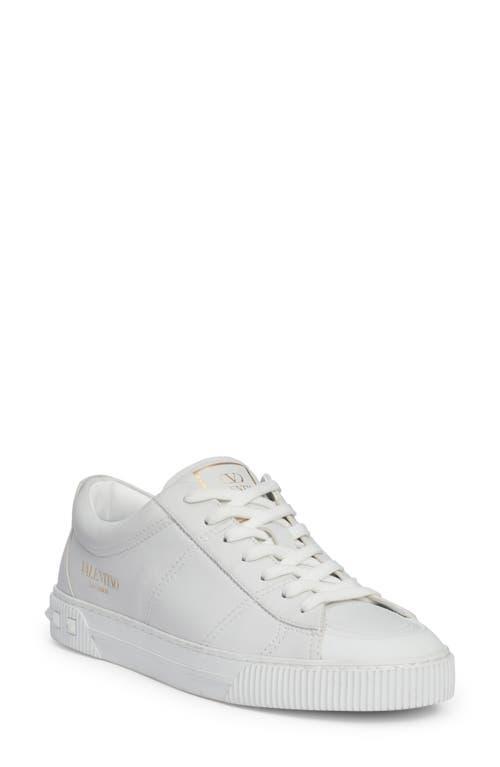 Mens City Planet Rockstud Heel Leather Low-Top Sneakers Product Image