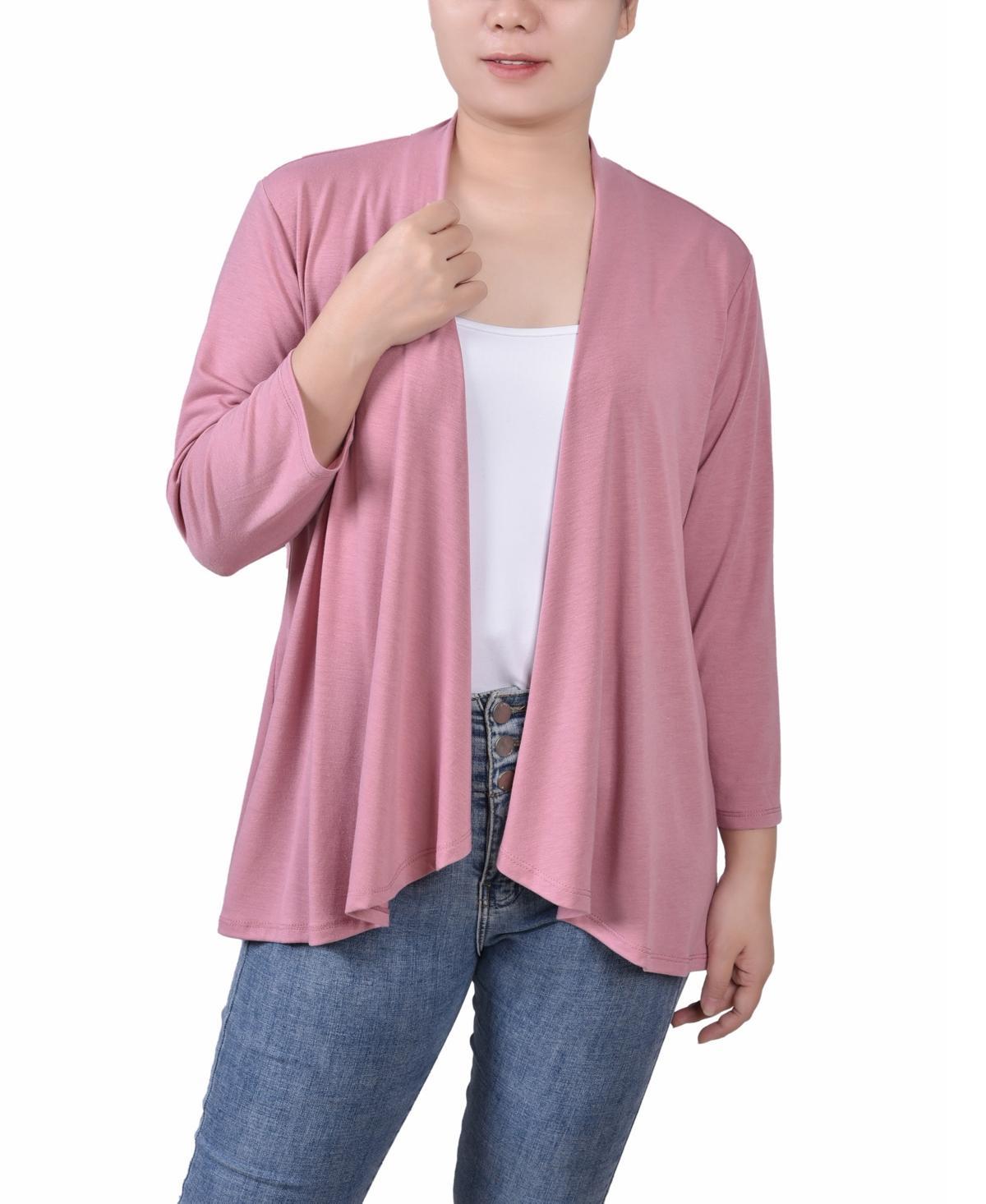 Ny Collection Womens Solid 3/4 Sleeve Cardigan Product Image