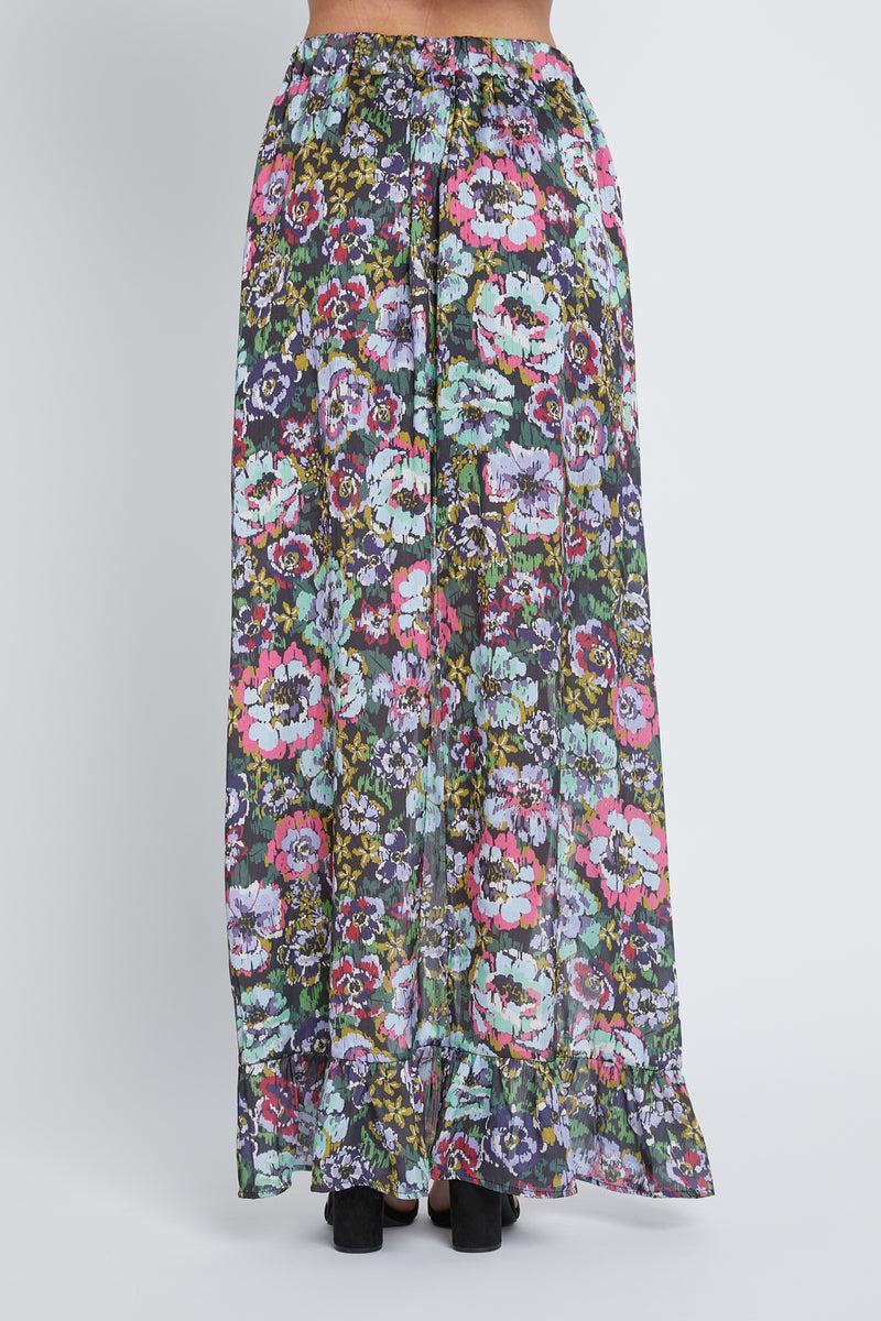 Dark Watercolor Floral Giana Skirt Product Image