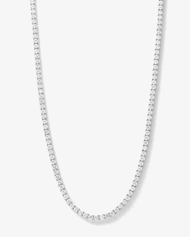 Grand Heiress Tennis Necklace 24" - Silver|White Diamondettes Product Image