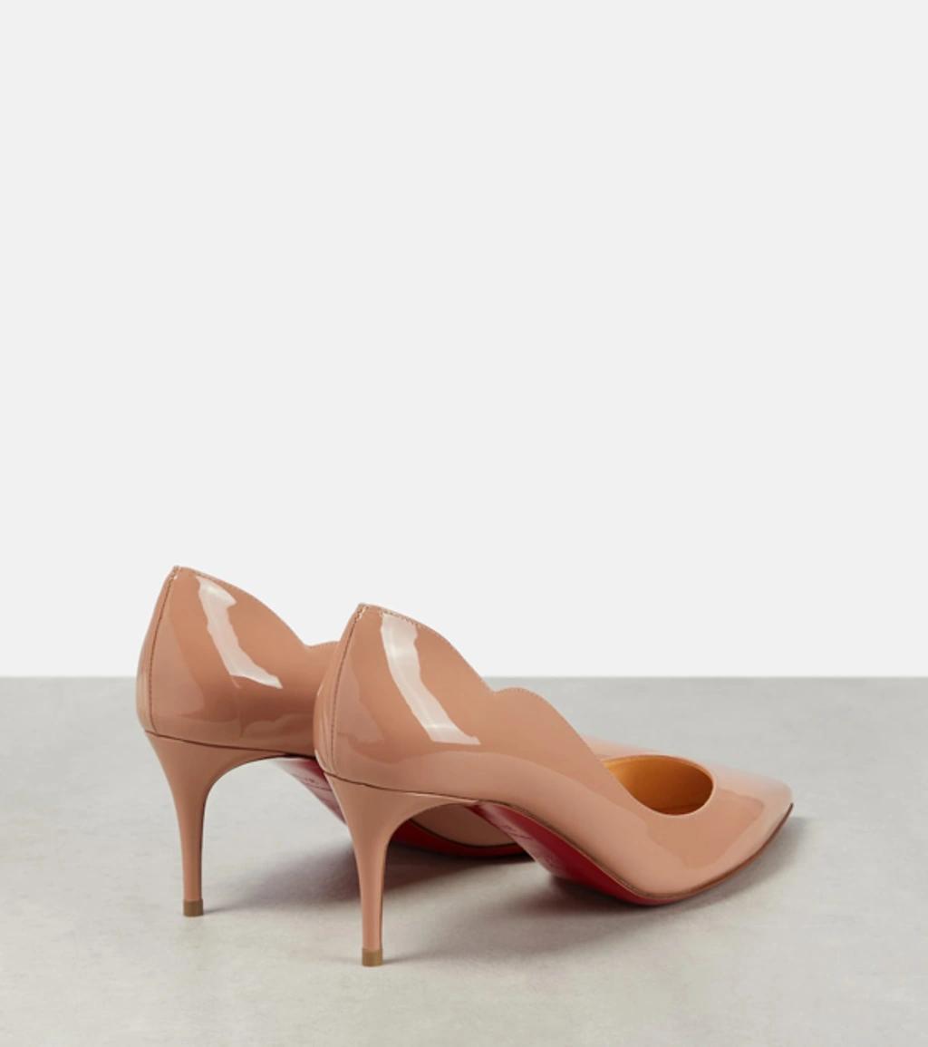 Hot Chick Patent Red Sole Pumps In Nude Product Image