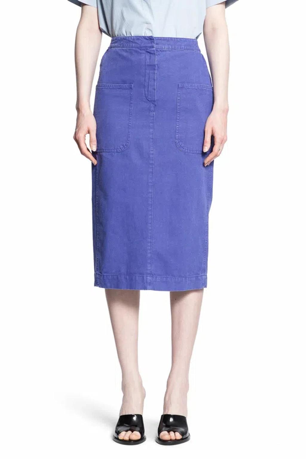 Canvas Pencil Skirt In Purple product image