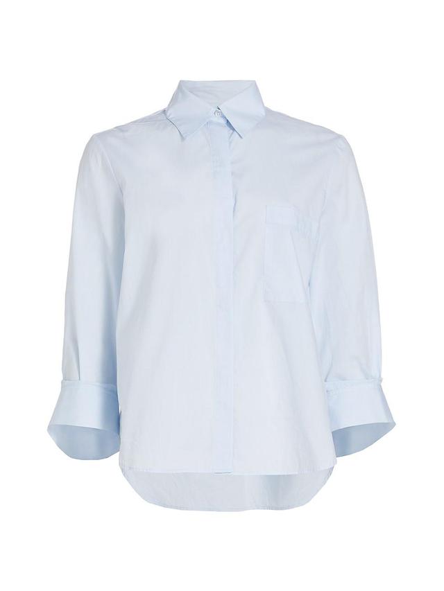 Womens High-Low Button-Front Shirt Product Image