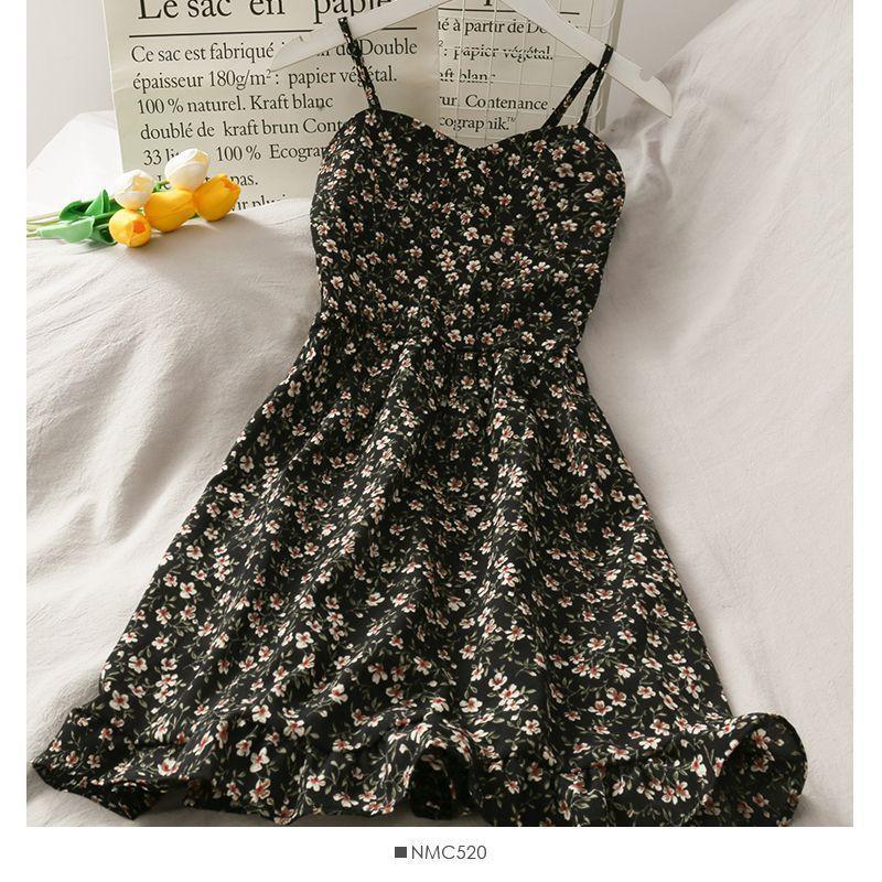 Floral Spaghetti Strap Mini Dress Product Image