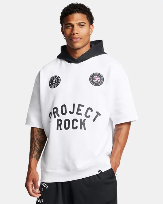 Men's Project Rock Icon Fleece Badge Of Honor Short Sleeve Hoodie Product Image