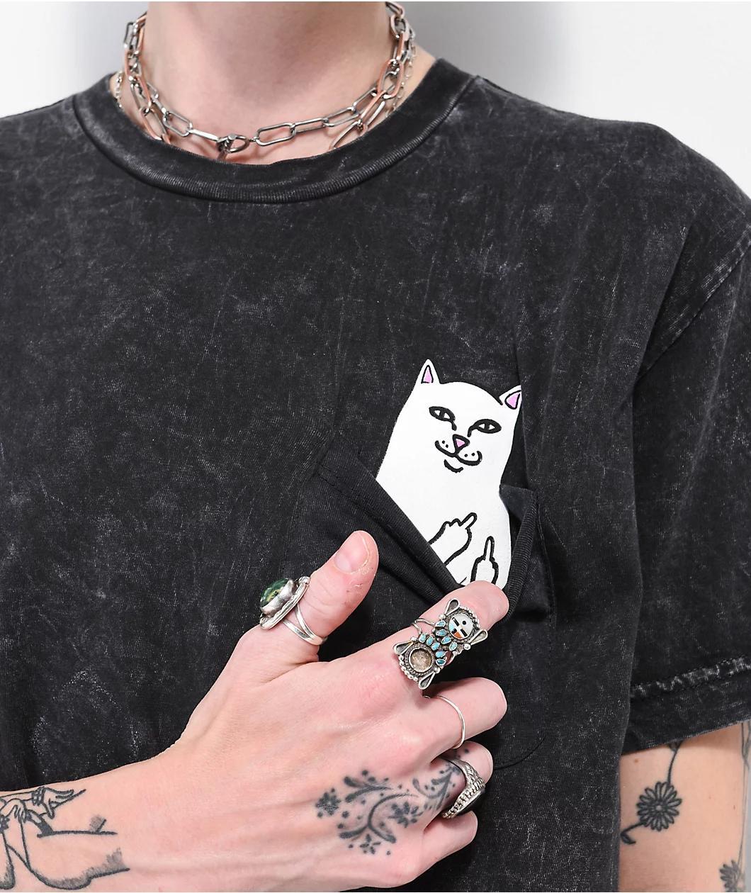 RIPNDIP Nermal BF Black Wash Pocket T-Shirt Product Image