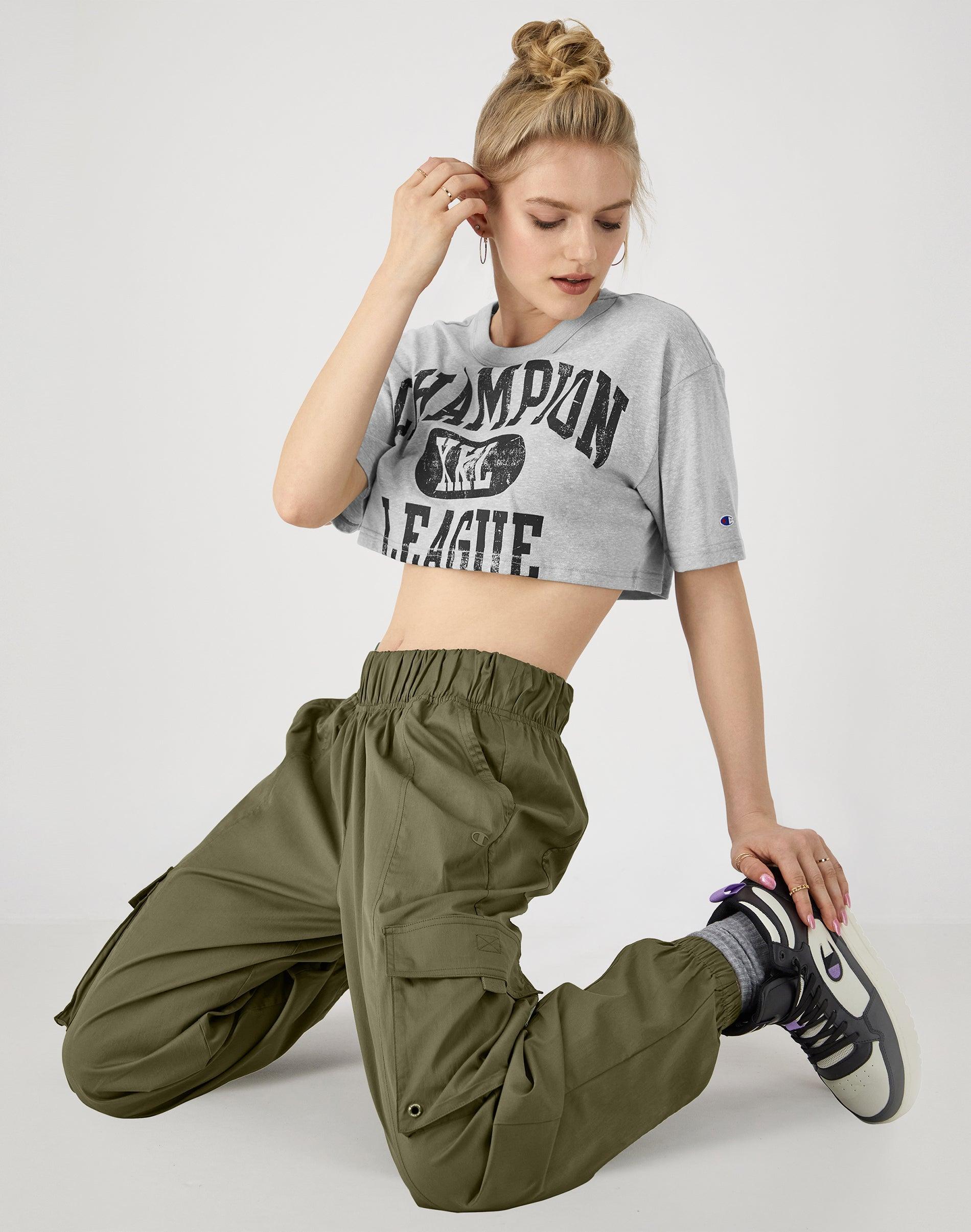 Champion Womens Full-Length Mid-Rise Cargo Pants Product Image