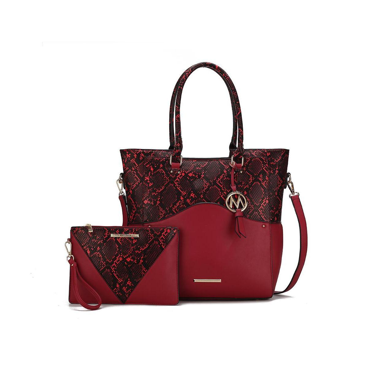 Mkf Collection Iris Snake Embossed Women s Tote Bag with matching Wristlet Pouch by Mia K Product Image