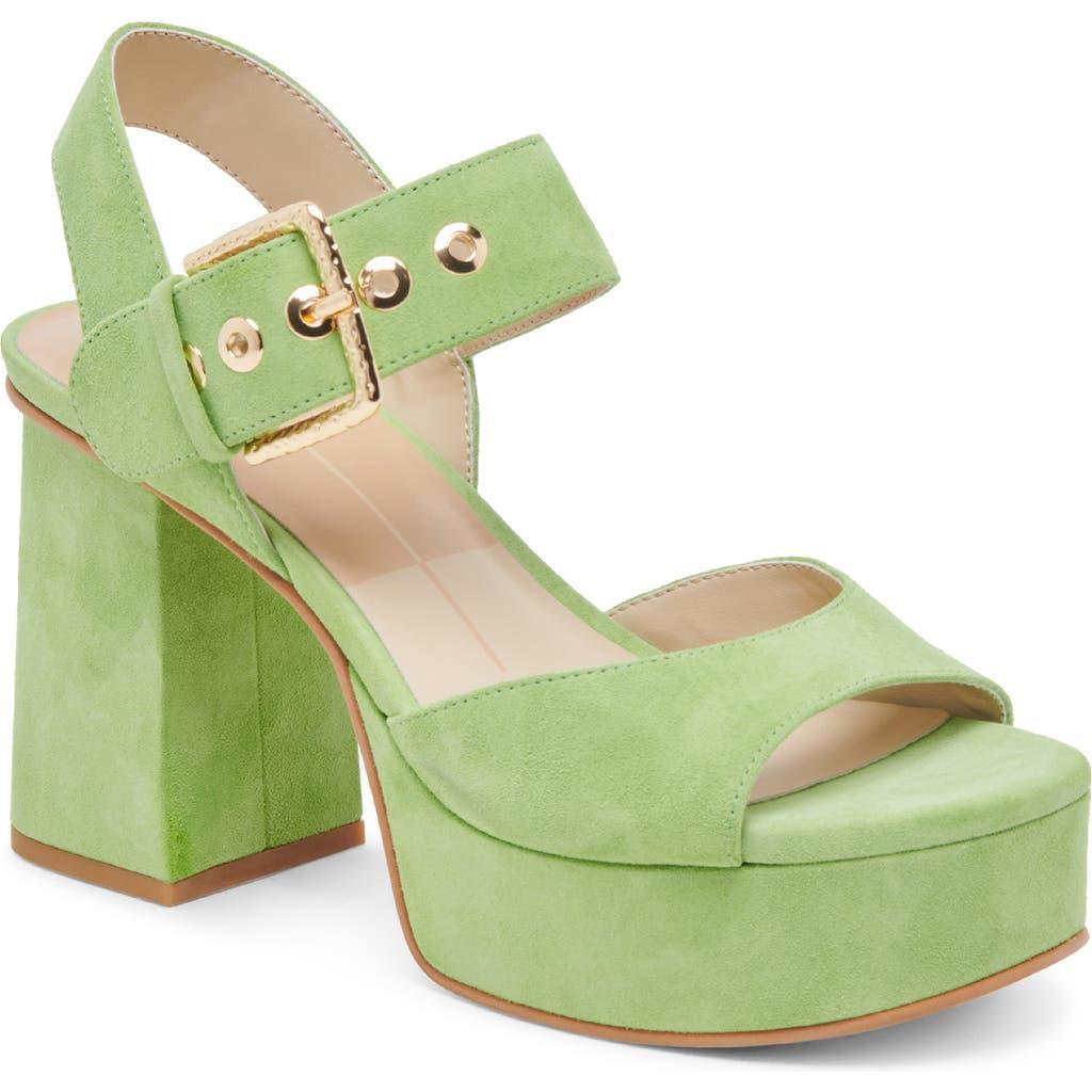 Bobby Platform Sandal In Lime Suede Product Image