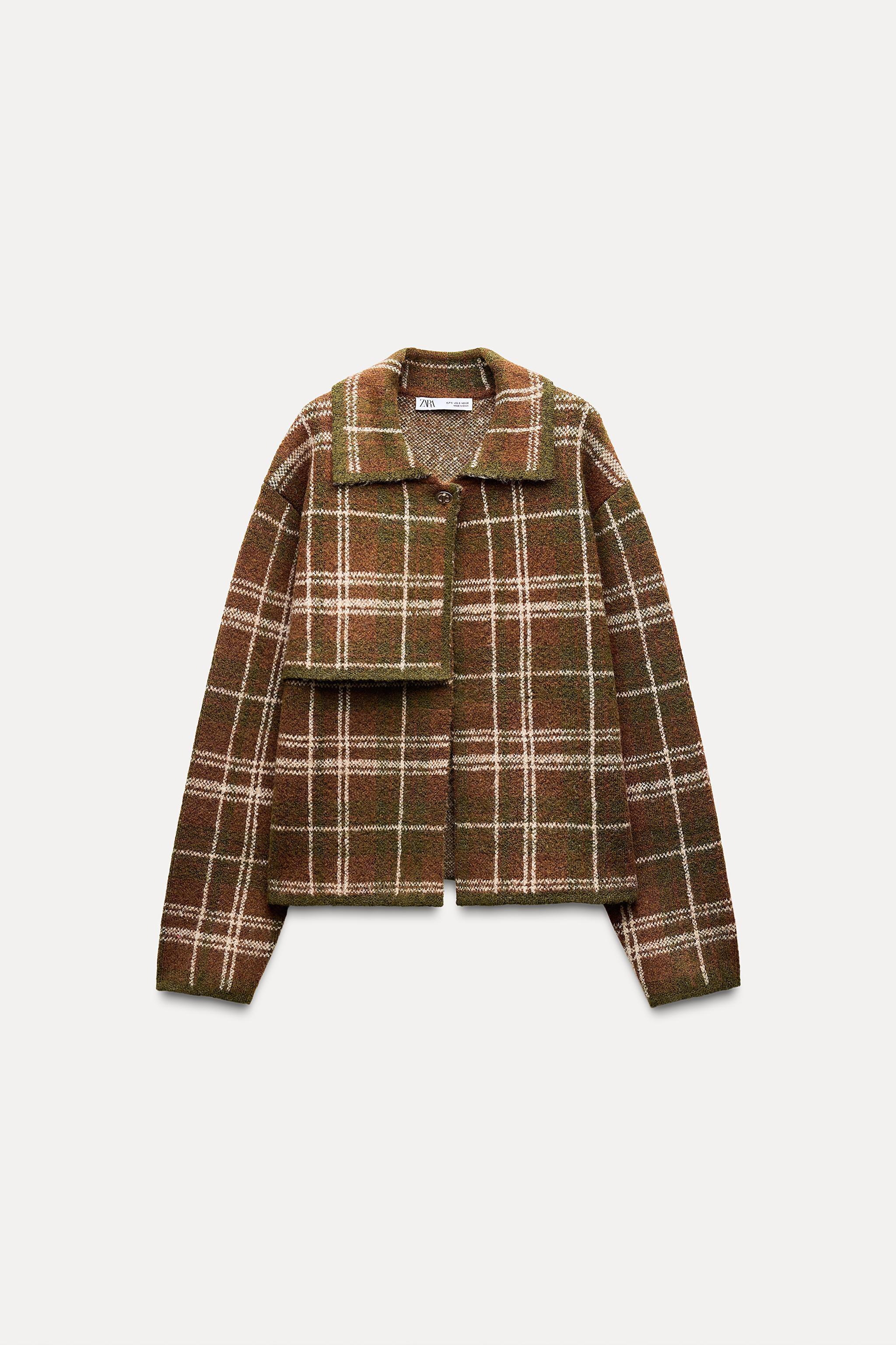 PLAID KNIT JACKET Product Image