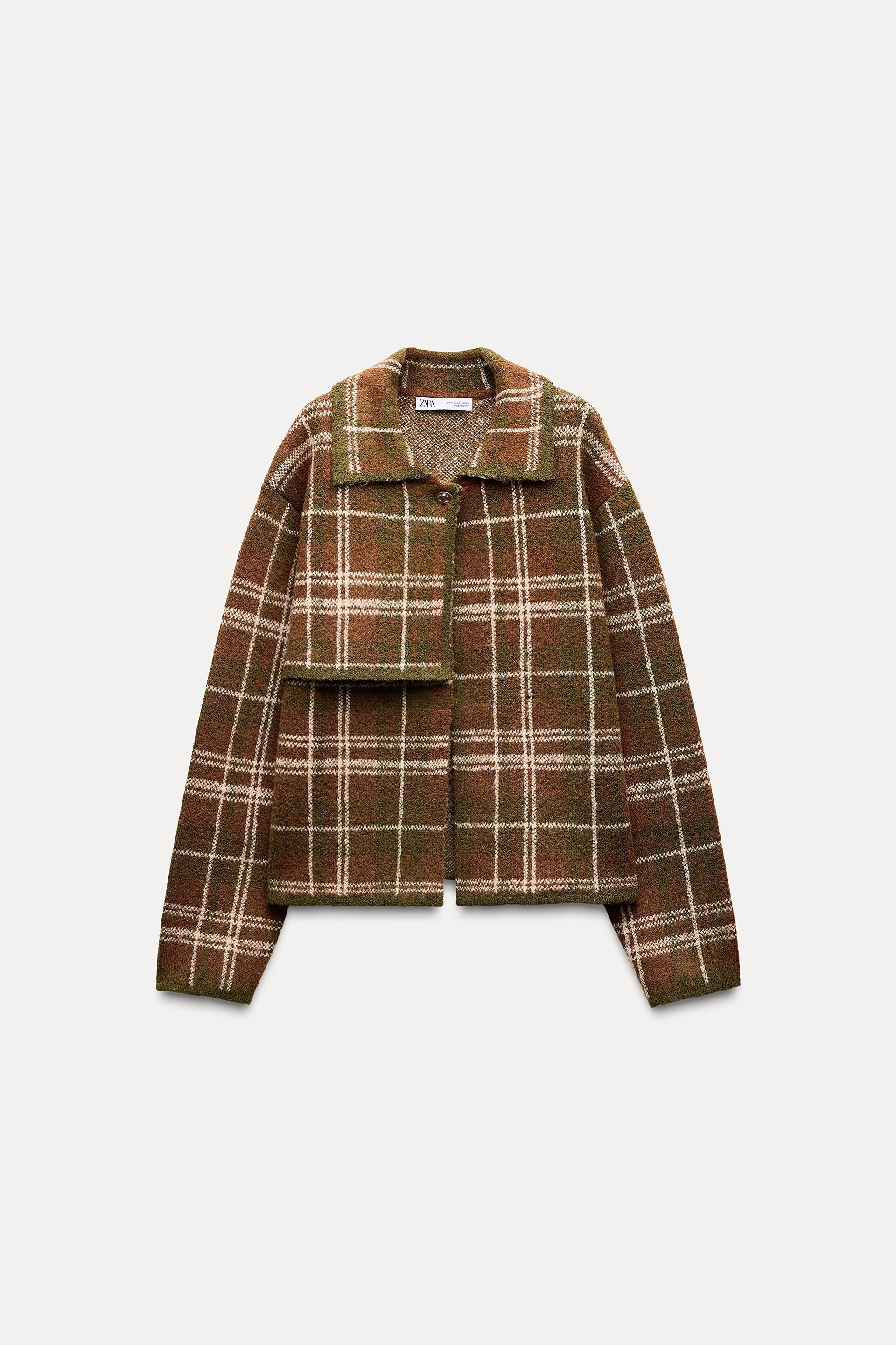 PLAID KNIT JACKET Product Image