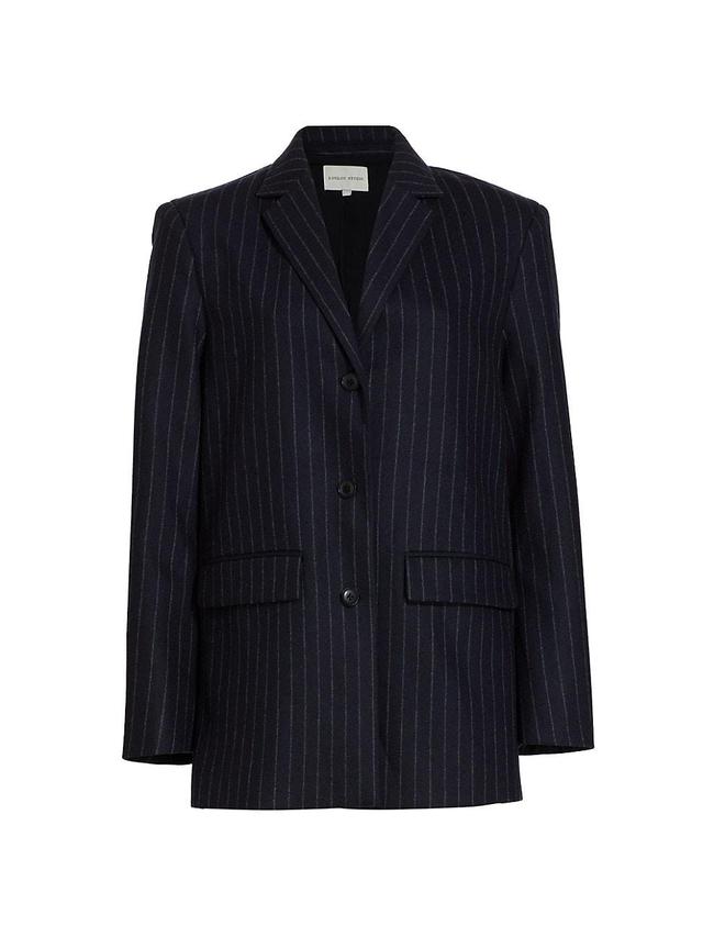 Womens Overstriped Pinstripe Blazer Product Image