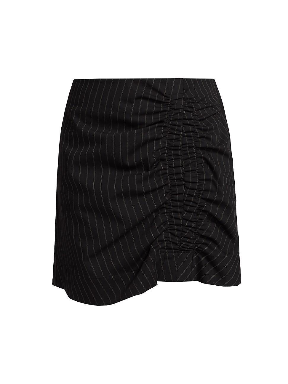 Womens Pin-Striped Stretch Twill Miniskirt product image