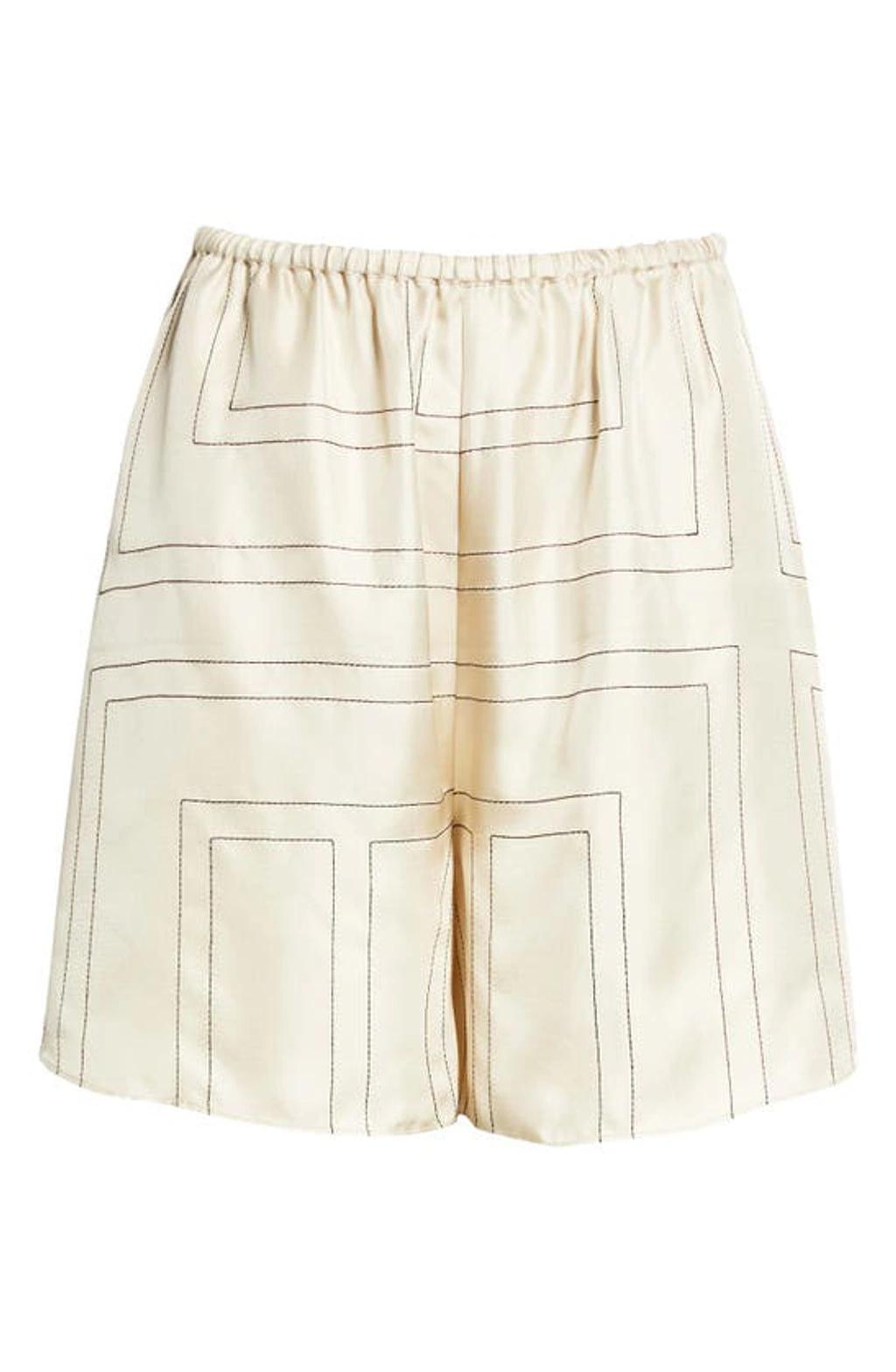 Toteme Monogram-embroidered Pajama Shorts In Ivory Monogram Product Image