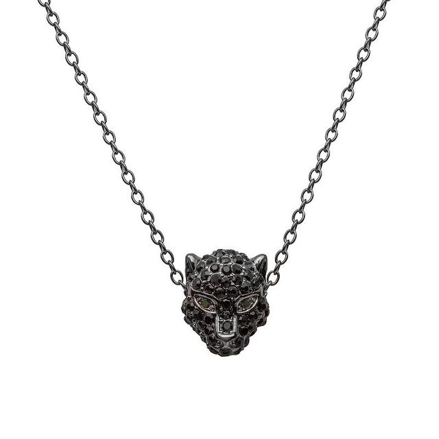 Emberly Hematite Black Panther Pendant Necklace, Womens Product Image