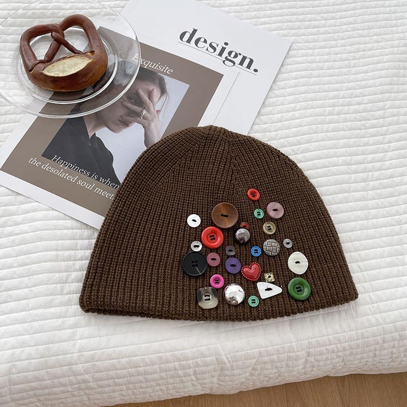 Buttoned Knit Beanie product image