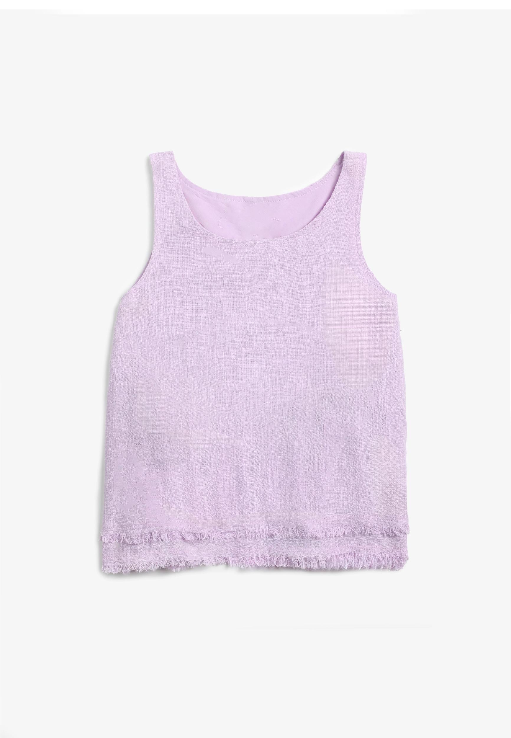 Maurices Womens L (11/12) Size Girls Frayed Double Hem Tank Top Purple Product Image